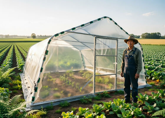 Single-span Tunnel Greenhouse with Polyethylene Film for livestock breeding  goods storage  temporary shelters or field hospitals in emergency wartime scenarios